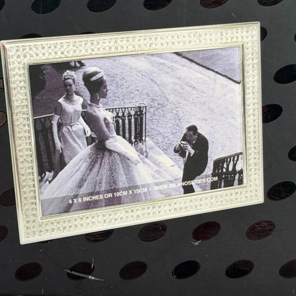 Milano‎ Series Diamonds 4x6 Photo Frame Polished Silver NIB Bed Bath Beyond